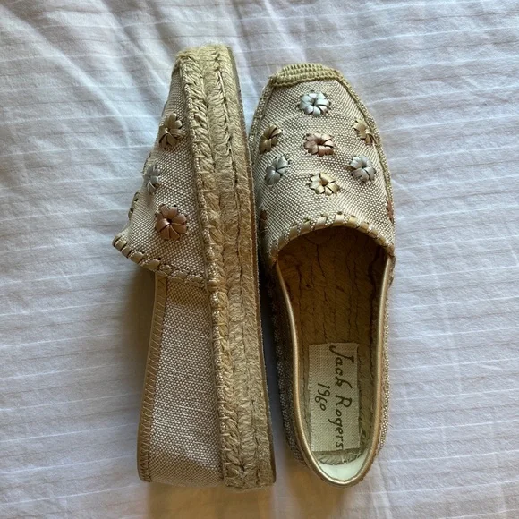 Jack Rogers Flower Embroidered Espadrilles - Picture 3 of 6
